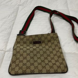 COPY - GUCCI GG Pattern Pouch with Stripe long st…